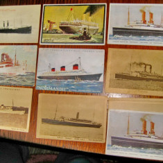 A982-Carti postale Vapoare vechi interbelice Europa- America. Pret/buc.