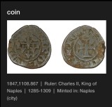 Italia denar (1285-1309) argint Carol ll ( Carol Schiopu), Europa