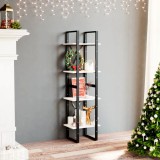 Cumpara ieftin Bibliotecă cu 4 rafturi, alb, 40x30x140 cm, lemn masiv de pin