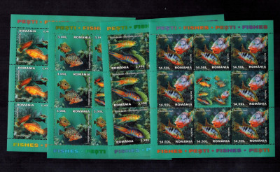 Romania 2012 Fauna Pesti 4 Minicoli 8 timbre vinieta Serii complete MNH LP 1944 foto