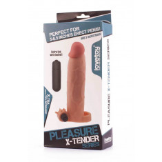 Pleasure X-Tender - Manșon prelungitor penis cu vibrații, 21 cm