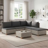 Cumpara ieftin 6 buc. Set de lounge din ratan cu perne GENDT Ratan Natural