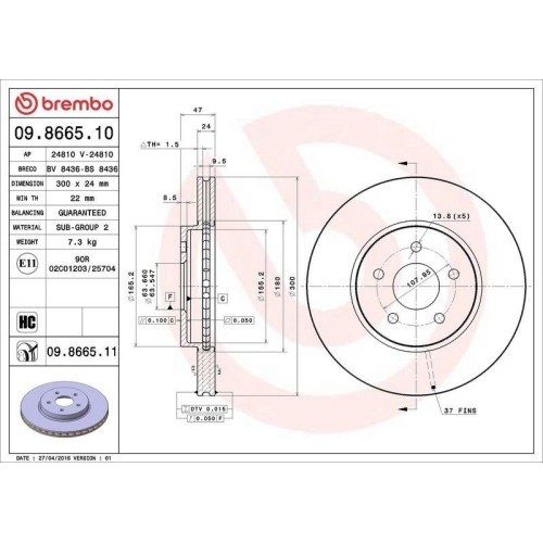 Set disc frana Ford Mondeo 3 (B5y) 10.00-03.07, Mondeo 3 Estate (Bwy) 10.00-03.07, Mondeo 3 Sedan (B4y) 10.00-09.07; Jaguar X-Type I (X400) 03.01-11.