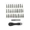 Set 32 biti surubelnita Magnusson, otel, 25mm, clichet, cap magnetic, PH, PZ, Torx, Hex, argintiu