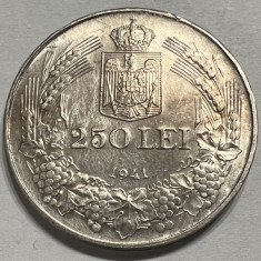 250 Lei 1941TPT (Totul Pentru Tara) Argint, Mihai I, Romania, AU