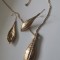 Set bijuterii -inox placat cu Aur galben 18k si Swarovski martisor