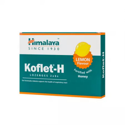 Koflet-H cu aroma de lamaie, 12 pastile, Himalaya foto