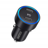 Incarcator auto Choetech C0054, 2x USB-C, PD 3.0, 36W