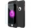 Husa Full Cover 360&deg; (fata + spate + geam sticla) pentru iPhone 6 Plus / 6S Plus, Negru