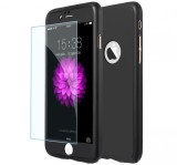 Cumpara ieftin Husa Full Cover 360&deg; (fata + spate + geam sticla) pentru iPhone 6 Plus / 6S Plus, Negru