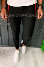 Pantaloni de trening pentru barbati - slim fit -negru- A5979 foto