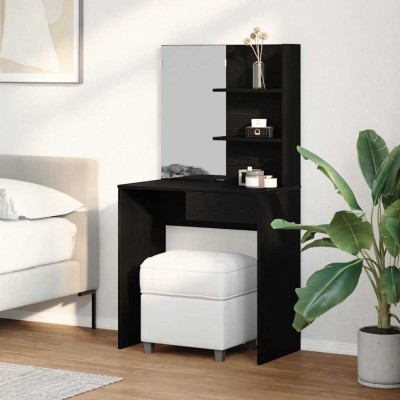 vidaXL Masă de Machiaj Stejar negru 74.5 x 40 x 141 cm Lemn compozit foto