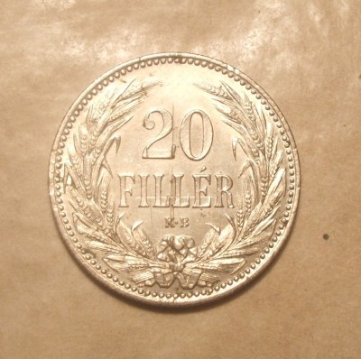 UNGARIA 20 FILLERI 1893 XF foto