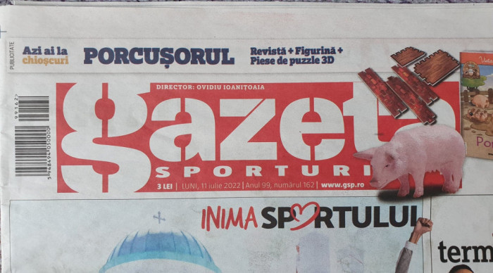 Doua ziare Gazeta Sporturilor 7 si 11 iulie 2022, Otelul Galati - FCSB 0-1