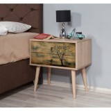 Cumpara ieftin Noptiera Two - Nightstand 13, Stejar Sonoma, 61x40x60 cm