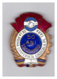 Insigna mare 50 de ani de la prima conferinta sindicala pe tara, 1906-1956, Romania de la 1950