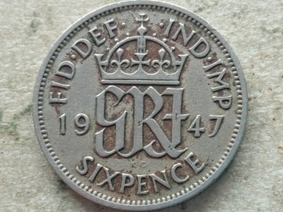 MAREA BRITANIE-6 PENCE 1947 foto