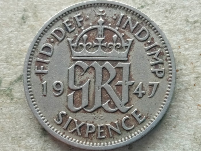 MAREA BRITANIE-6 PENCE 1947