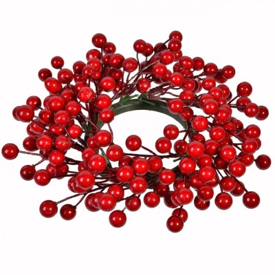 Inel Decorativ Crăciun, Model Pomusoare, Diametru 22cm, Culoare Rosu foto