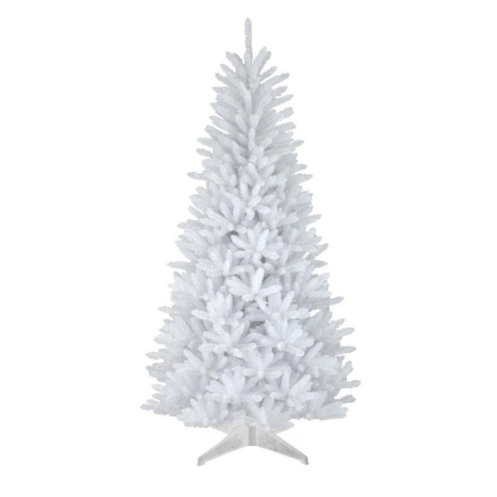 Brad de craciun artificial, pin alb, inaltime 200 cm, aspect premium, suport