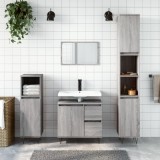 vidaXL Dulap de baie, gri sonoma, 30x30x190 cm, lemn prelucrat