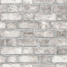 Noordwand Tapet „Homestyle Brick Wall”, gri si alb murdar GartenMobel Dekor