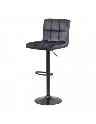 Scaun de bar ABS 191B, catifea, suport picioare, rotatie 360&amp;deg;, cadru metalic, inaltime ajustabila, 100 kg foto