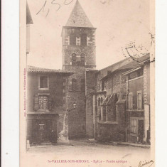 FV2-Carte Postala- FRANTA -St Vallier sur Rhone, Eglise, circulata 1902