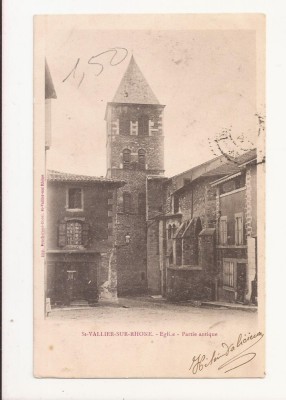 FV2-Carte Postala- FRANTA -St Vallier sur Rhone, Eglise, circulata 1902 foto