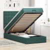 VidaXL Cadru de pat otoman cu saltele, catifea verde &icirc;nchis 90x200cm 3314441
