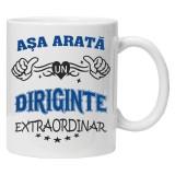 Cana alba personalizata &quot;Asa arata un diriginte extraordinar&quot;, INOVATIX&reg;. 330 ml