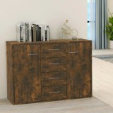 vidaXL Dulap lateral, stejar fumuriu, 88x30x65 cm, lemn compozit