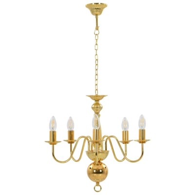 Candelabru, auriu, 5 becuri E14 foto