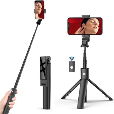 Selfie Stick cu Telecomanda, Tripod - Techsuit (K22) - Black foto