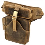 Borseta picior pentru barbati din Piele Naturala Hunter: Ideala pentru Moto, ATV, Aventuri outdoor, 28x18 cm
