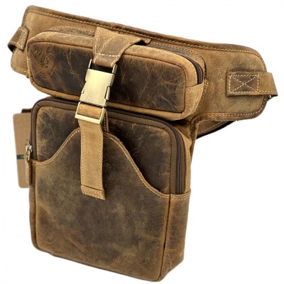 Borseta picior pentru barbati din Piele Naturala Hunter: Ideala pentru Moto, ATV, Aventuri outdoor, 28x18 cm foto