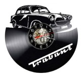 Ceas Perete Vinil "Trabant Masina Retro Clasica" Negru 30cm