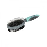 PERIE DUBLA OVALA PENTRU CAINI KERBL 24x7CM TURQUOISE GREY