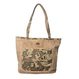 Geanta dama shopper din pluta Natural Map