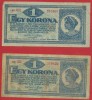 Lot 4 bancnote Austroungare: 1, 2 si 10 koroane