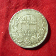 Moneda 1 Koroana 1912 Franz Josef Ungaria,argint ,cal.F. Buna