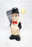 Vtg Bucatarie suport tacamuri CHARLIE CHAPLIN linguri ceramica 27 cm