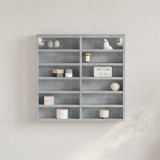vidaXL Dulap cu vitrină, gri beton, 60x8,5x58 cm, lemn prelucrat