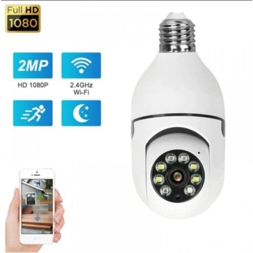Camera de supraveghere wifi,senzori miscare,conectare Android,iOS,soclu bec E27