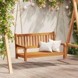 Bancă de leagăn pentru 2 persoane 110x56x58 cm din lemn tare de acacia