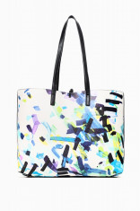 Geanta shopper reversibila, Confetti Seattle, Desigual foto