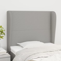 vidaXL Tăblie de pat cu aripioare gri deschis 83x23x118/128 cm textil 3117650