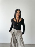 Body Dama Negru cu Cravata in Fata - S(36)