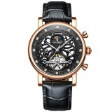 Cumpara ieftin Ceas barbatesc Tevise Skeleton Mecanic Elegant Fashion Automatic Self Wind Luxury Negru