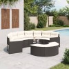 VidaXL Set canapea de grădină, 3 piese, semi-rotunde, negru, poliratan 3262065
